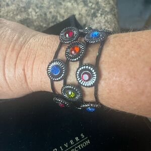Joan Rivers Classics Collection 
Black Stretch Bracelet with Vibrant Stones